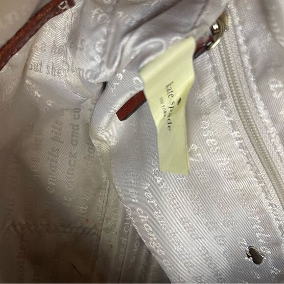 kate spade new york Cobble Hill Marsala Convertible leather& jute crossbody bag. - Picture 13 of 16